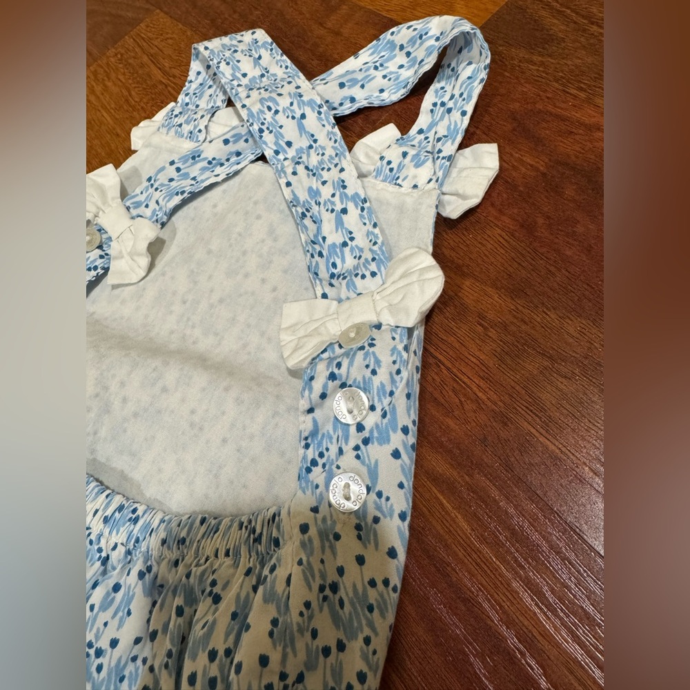 Dondolo Baby Girls Blue Bonnet Bubble Size 24 Months Bows Floral - Picture 5 of 6